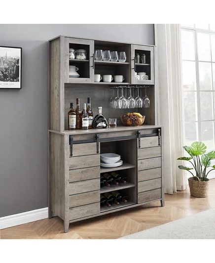 Винный шкаф GAOMON Farmhouse 70″ раздвижной, серый