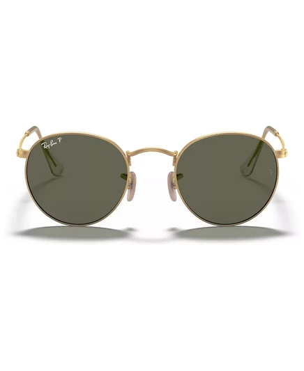  Поляризованные солнцезащитные очки, КРУГЛЫЕ МЕТАЛЛИЧЕСКИЕ RB3447 gold matte/green polar