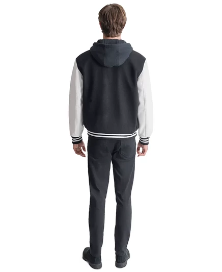 Мужская varsity-куртка DKNY с съёмным капюшоном, черная