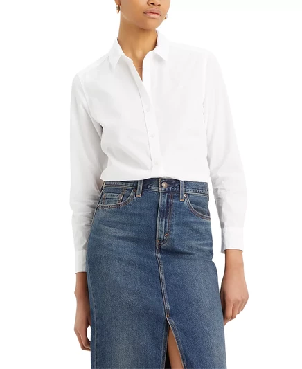  Женская рубашка классическая Levi's на пуговицах белого цвета bright white_vm