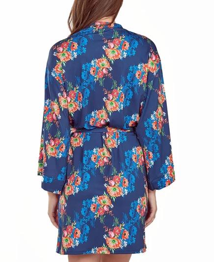 Женский халат из микрофибры с цветочным рисунком ICollection blue