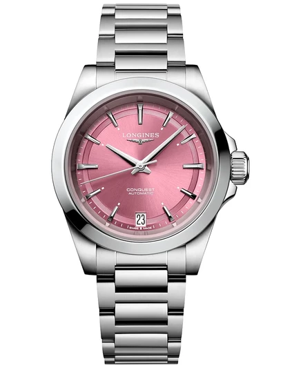Женские часы Longines Conquest 34 мм автомат, стальной браслет