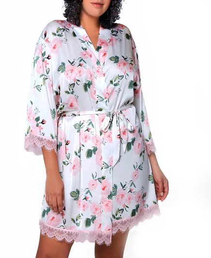 Женский халат Icollection Willow, розовый