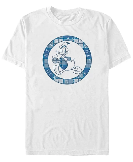 Мужская белая футболка Fifth Sun в клетку Mickey Classic Donald с коротким рукавом white