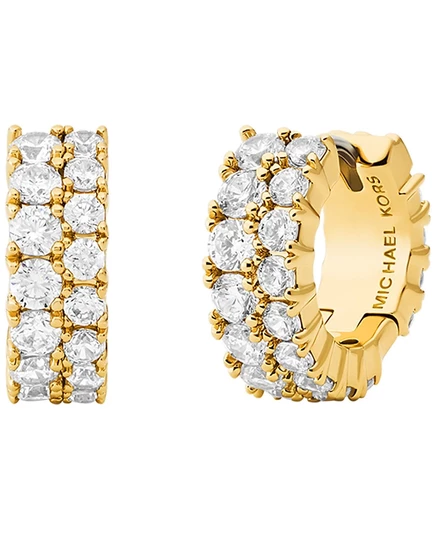 Серьги-кольца Michael Kors с фианитами, золотистые