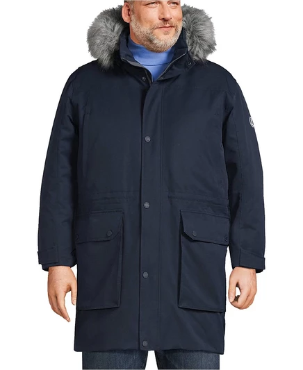 Водонепроницаемая зимняя пуховая куртка Lands' End Big & Tall Expedition blue