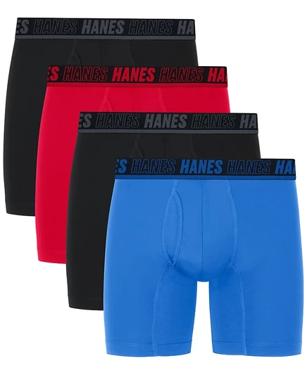 Мужские боксеры Hanes Moves Ultimate 4 шт 6″ разноцветные