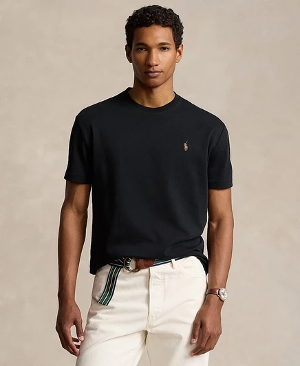 Мужская футболка Polo Ralph Lauren Custom Slim, черная