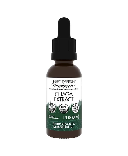 Пищевая добавка Host Defense Chaga Extract жидкая для иммунитета, белая