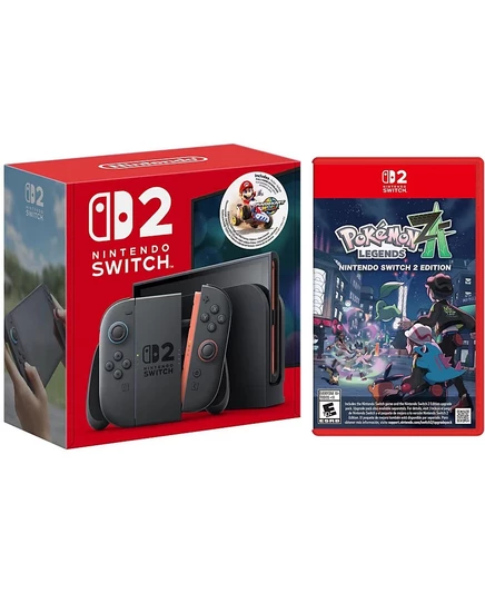 Игровая консоль Nintendo Switch 2 с Mario Kart World и Pokemon Legends Z-A, черная