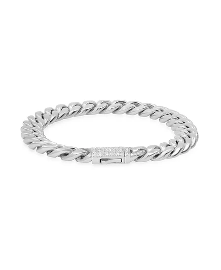 Мужской браслет Steeltime Cuban link сталь, серебристый
