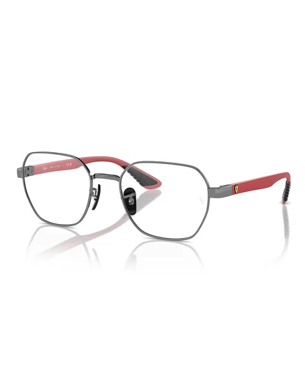 Очки Ray-Ban Унисекс из металла неправильной формы RB6594M с оптикой из коллекции Scuderia Ferrari серебристого цвета