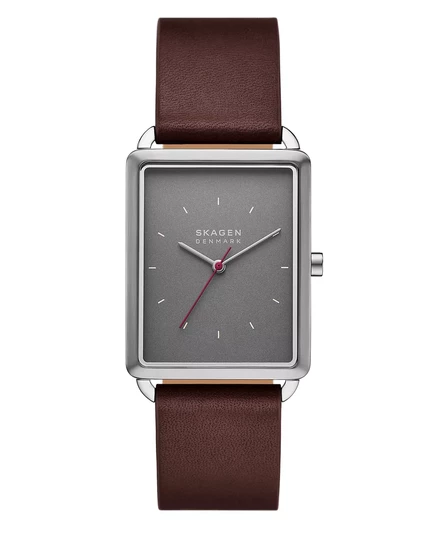  Мужские наручные часы Hagen Quartz Three-Hand коричневого цвета из кожи Pro-Planet 36 мм brown