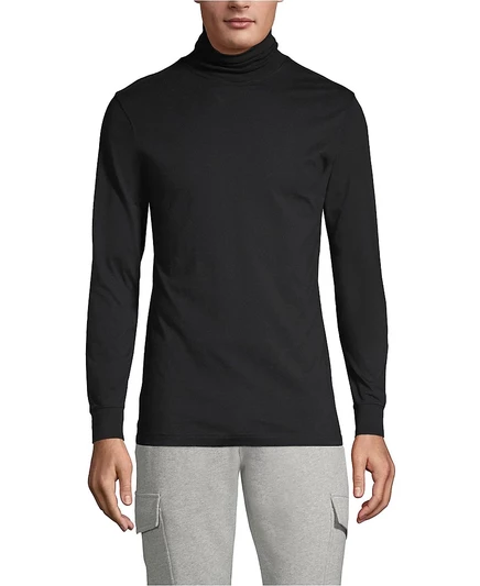  Мужская водолазка Super-T с высоким воротом Lands End black