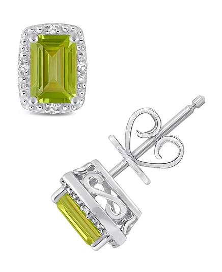 Женские серьги-пусеты Macy's с бриллиантом, перидот