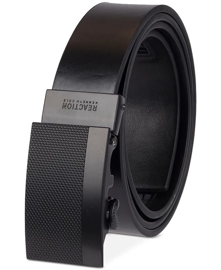 Ремень с бляшечной пряжкой Kenneth Cole REACTION Men's Exact System Track Lock black