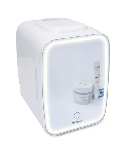 Минихолодильник Cooluli Glow 4 л с подсветкой и зеркалом, белый