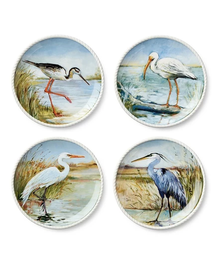 Сертифицированные международные обеденные тарелки Coastal Birds, набор из 4 мультиварок