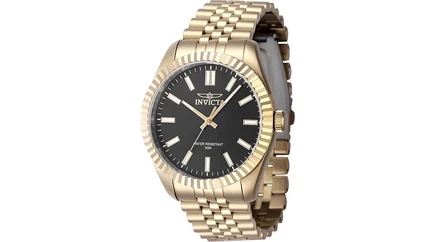 Мужские кварцевые часы Invicta 47488 Specialty с черным циферблатом и 3 стрелками gold