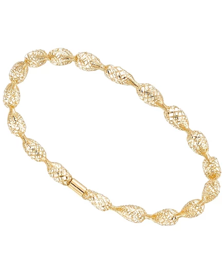 Браслет Macy's Flexible Open Work Stretch Oval 10k желтого золота, желтый
