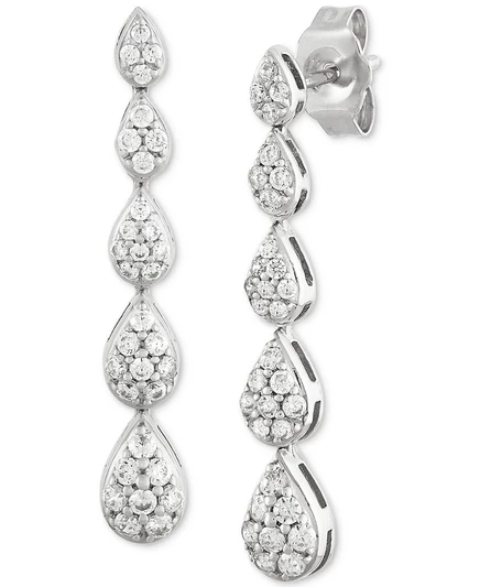 Серьги Forever Grown Diamonds Pear Cluster 0,5 карат, серебро