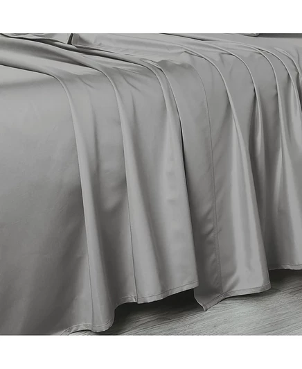 Простыня Egyptian Linens King 279×269 см, хлопковая 800 нитей, серая