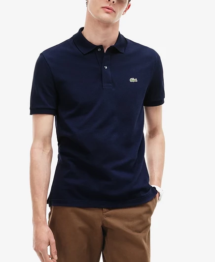 Мужское поло Lacoste L.12.12 классическое, синее