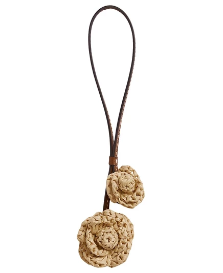 Женская подвеска для сумки Lauren Ralph Lauren Crocheted Straw Flower, песочно-бежевый