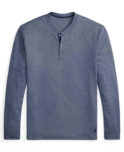 Мужская ночная рубашка Henley в елочку с длинным рукавом cruise navy