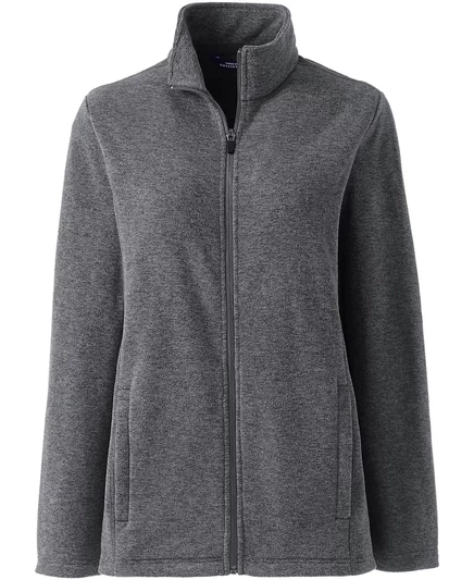 Флисовая куртка Lands' End Plus размера Thermacheck из 100% хлопка iron heather