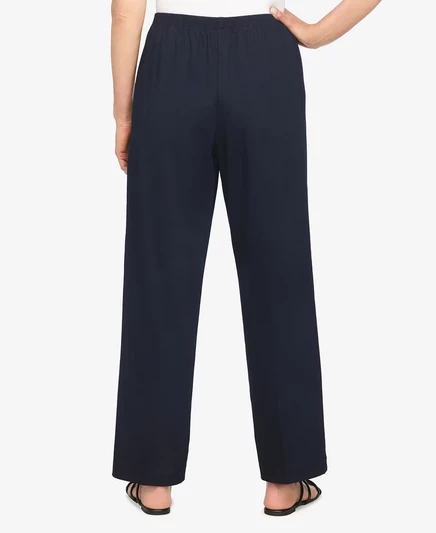 Повседневные брюки средней посадки Alfred Dunner Petite navy