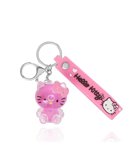 Брелок Hello Kitty жидкий с ремешком, розовый
