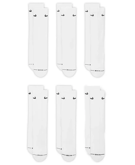 Мужские носки Nike Everyday Crew Socks из 6 комплектов с завышенной талией, белые