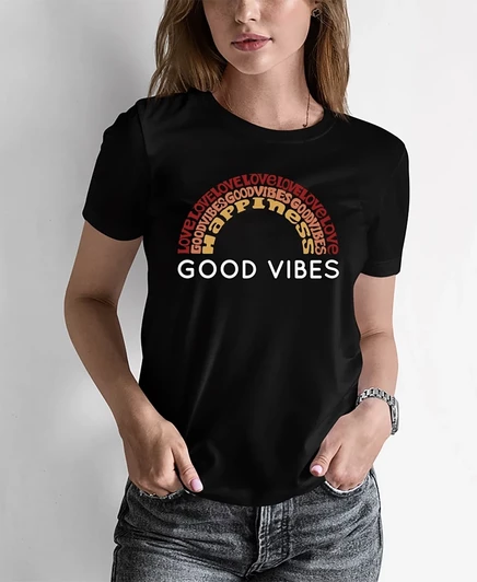 Женская футболка LA Pop Art «Good Vibes», черная