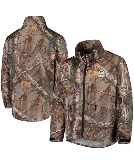 Мужская водонепроницаемая куртка Realtree Camo Green Bay Packers Sportsman на молнии зеленого цвета