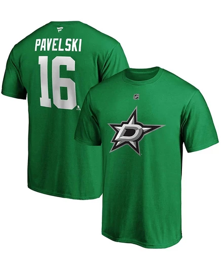 Мужская футболка Fanatics Joe Pavelski Dallas Stars с именем и номером, ярко-зеленая