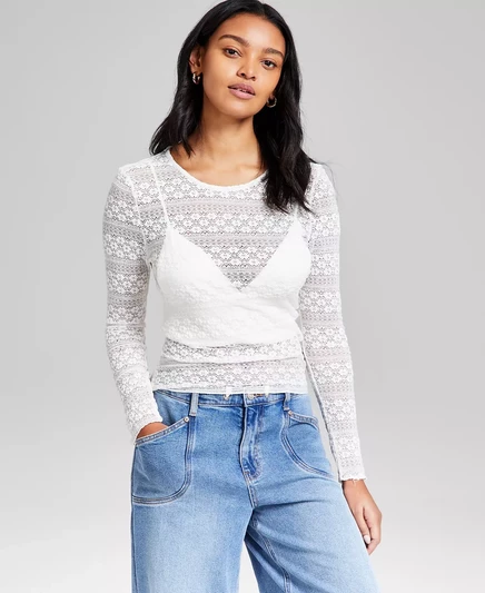  Женский кружевной топ с цветочным рисунком, эксклюзивно в Macy's  calla lily