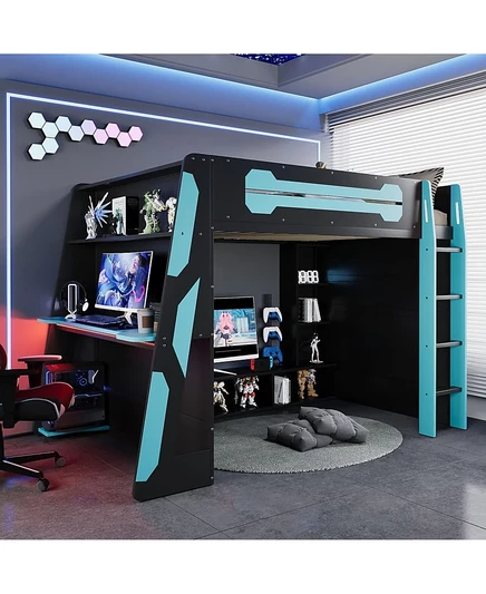 Кровать-чердак Streamdale Furniture с письменным столом и полками