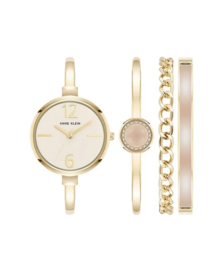 Женские кварцевые часы Anne Klein с браслетом из розового и золотистого металлических сплавов, 32 мм