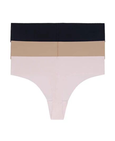 DKNY Litewear Cut Anywear Нижнее белье-стринги, 3 упаковки black, glow, pearl