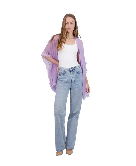  Женское легкое кимоно Tahari с бахромой, отделанной крючком light purple