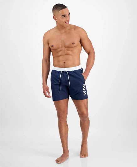 Мужские плавки BOSS by Hugo Boss с логотипом 6 дюймов, созданные для Macy's blue
