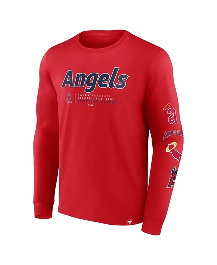 Мужской лонгслив Fanatics Los Angeles Angels, красный