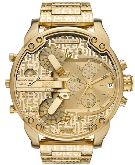 Мужские часы Diesel Mr. Daddy 2.0, кварц, 57 мм, золотистые