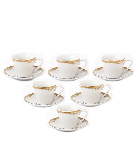 Набор чашек для эспрессо Lorren Home Trends Floral, 12 предметов, золотистый