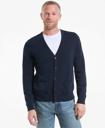 Мужской кардиган Lands' End Big & Tall, хлопковый, синий