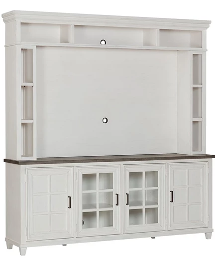 Тумба под ТВ Macy's Dawnwood 84″, 4 дверцы, белая