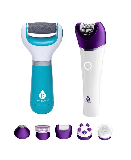 Набор для эпиляции и удаления мозолей PURSONIC Smooth Skin Essentials Bundle 6-в-1 белый