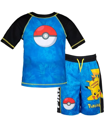 Купальный комплект для мальчиков Pokemon Pikachu UPF 50+, синий