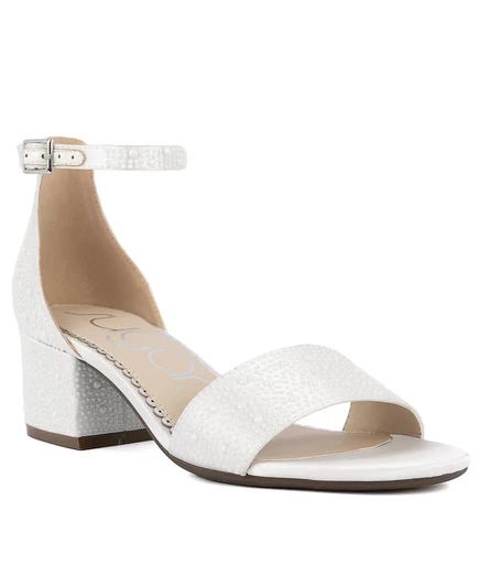  Женские модельные босоножки Noelle 5 с украшением white satin
